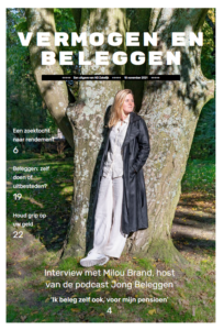 Podcasthost Milou Brand staat op de cover van de special Vermogen en Beleggen